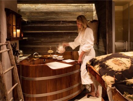 Un'immagine de La Maison de l'Eau: la Spa dell’Auberge, a Courmayeur, in Val d'Aosta.