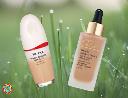 I fondotinta: Revitalessence Skin Glow Foundation Spf 30 di Shiseido e Futurist SkinTint Serum Spf 20 di Estée Lauder.